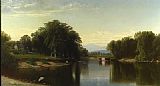 Hampshire Canvas Paintings - Saco River New Hampshire